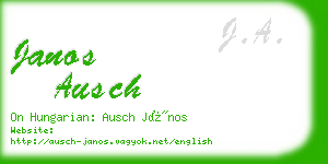 janos ausch business card